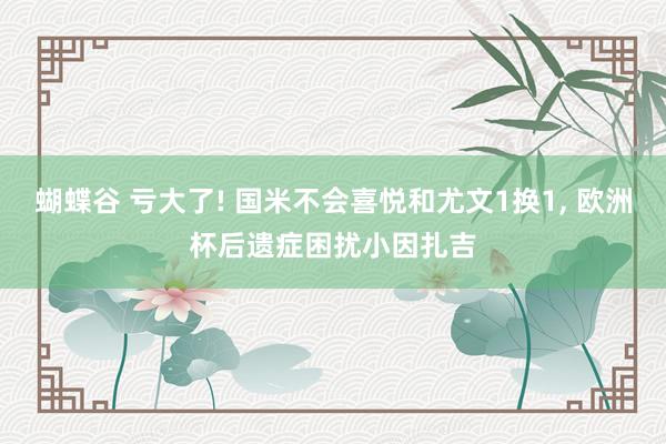 蝴蝶谷 亏大了! 国米不会喜悦和尤文1换1， 欧洲杯后遗症困扰小因扎吉