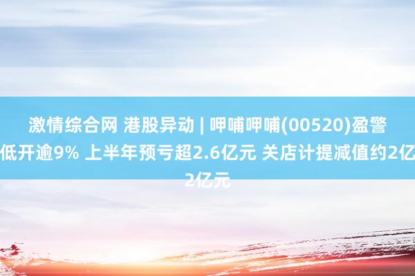 激情综合网 港股异动 | 呷哺呷哺(00520)盈警后低开逾9% 上半年预亏超2.6亿元 关店计提减值约2亿元