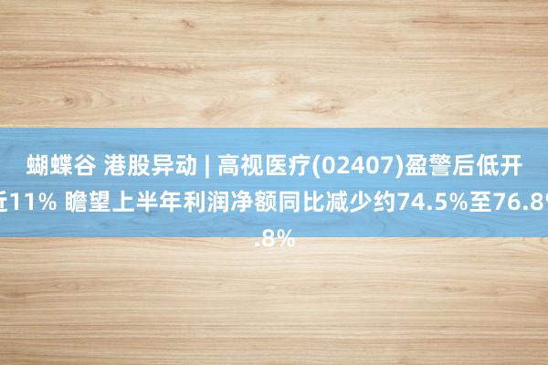 蝴蝶谷 港股异动 | 高视医疗(02407)盈警后低开近11% 瞻望上半年利润净额同比减少约74.5%至76.8%