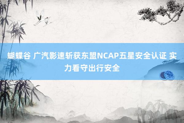 蝴蝶谷 广汽影速斩获东盟NCAP五星安全认证 实力看守出行安全