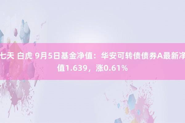 七天 白虎 9月5日基金净值：华安可转债债券A最新净值1.639，涨0.61%