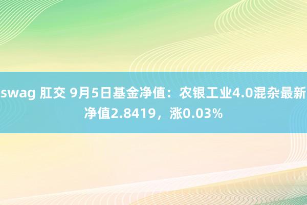 swag 肛交 9月5日基金净值：农银工业4.0混杂最新净值2.8419，涨0.03%