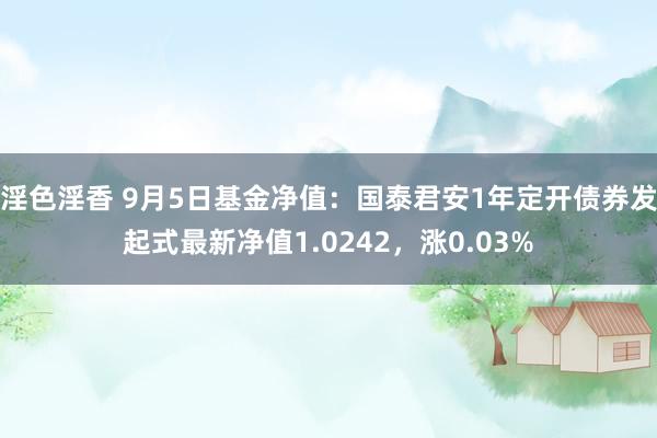 淫色淫香 9月5日基金净值：国泰君安1年定开债券发起式最新净值1.0242，涨0.03%