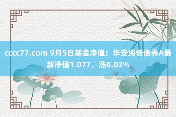 cccc77.com 9月5日基金净值：华安纯债债券A最新净值1.077，涨0.02%